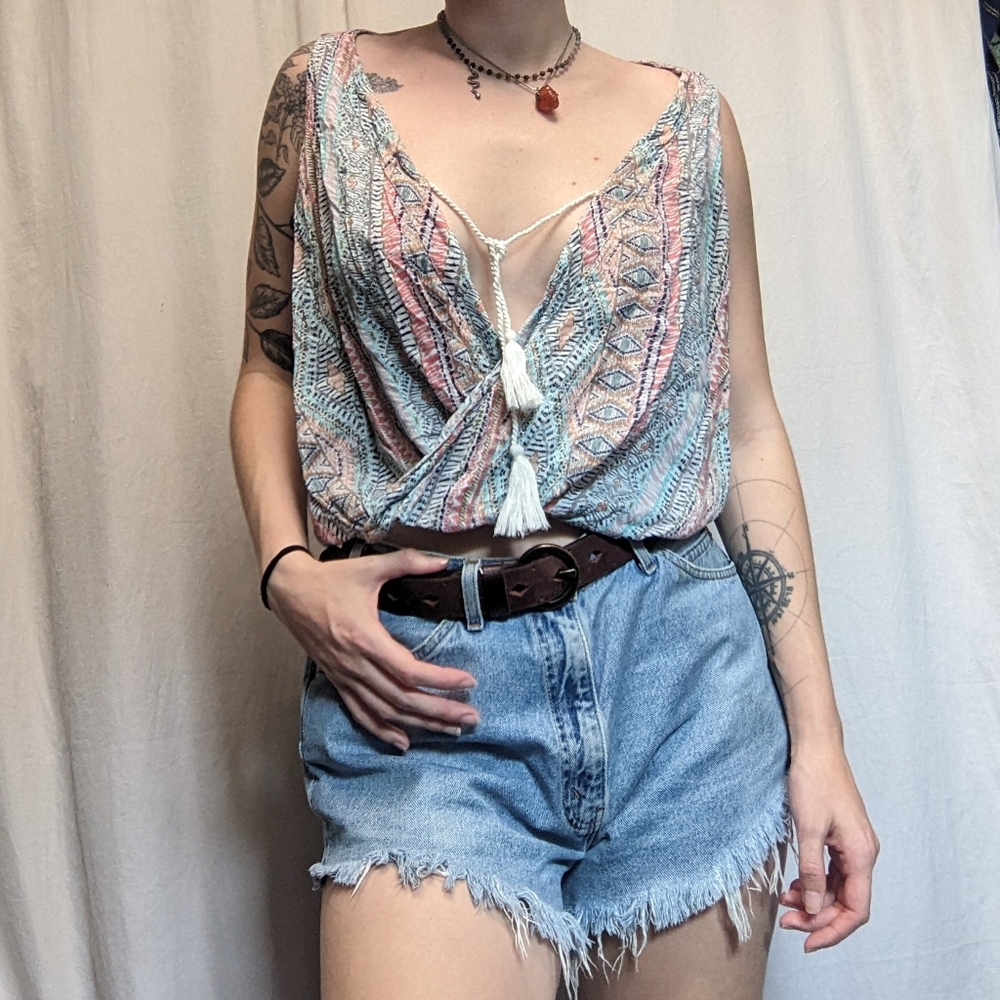 Vintage Hollister Boho Deep V-Neck Top